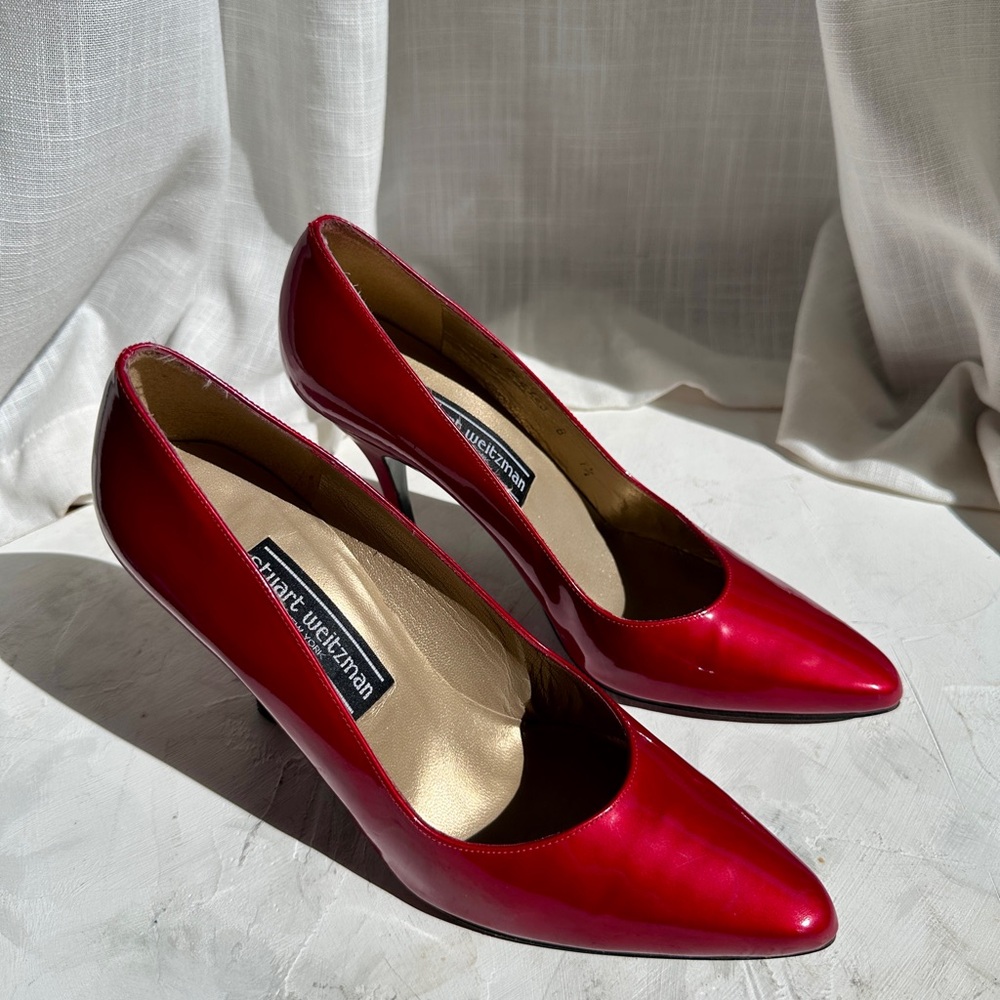 Stuart Weitzman Red Patent Leather Heels